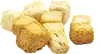 white bread cubes, crust removed