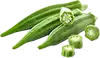 gombo fresco o congelato, estremità del gambo tagliate, tagliate in pezzi da 1/2 pollici