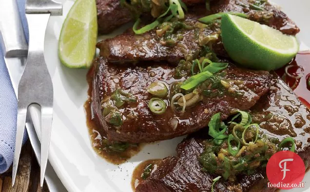 Bistecca alla brace con Acciughe e Lime