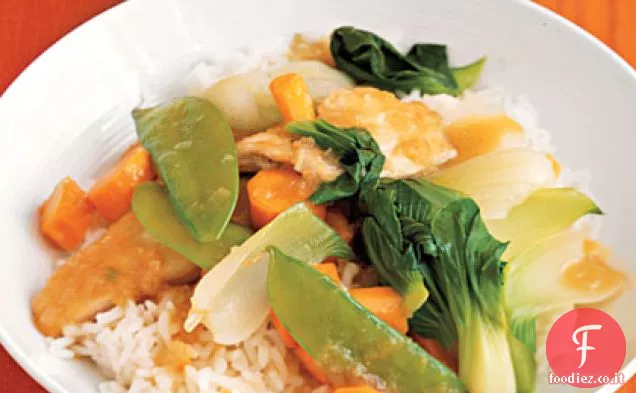 Pollo cantonese con verdure