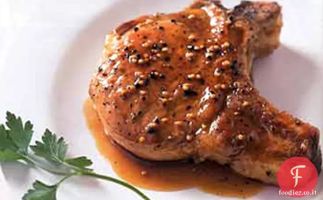 Braciole di maiale con glassa di sidro in agrodolce