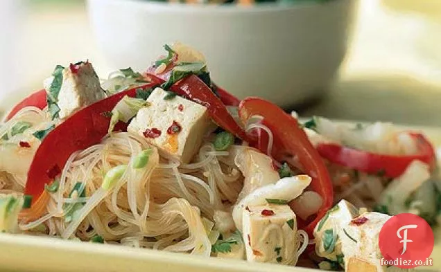Spaghetti di riso con Tofu e Bok Choy