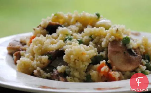 Couscous al limone con piselli e carote