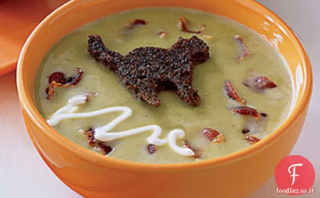 Zuppa di piselli con crostini di gatto nero-W
