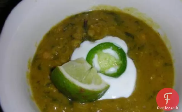 Zuppa di lenticchie rosse al curry e bietole