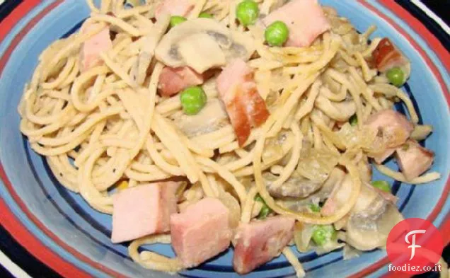 Fettuccine di funghi al prosciutto