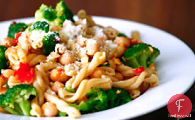 Gemelli Integrali con Broccoli, Ceci e Peperoncino all'Aglio