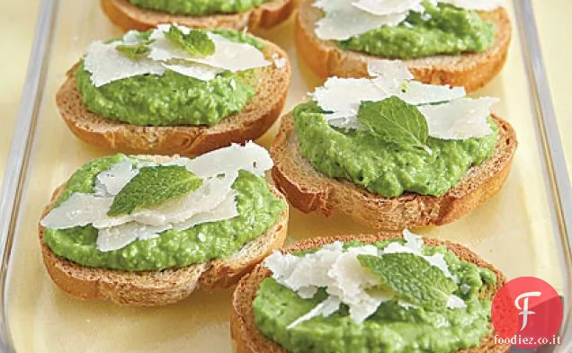 Bruschetta con Purea di Piselli Coniati