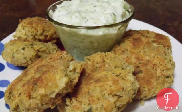 Frittelle di ceci con salsa Tzatziki