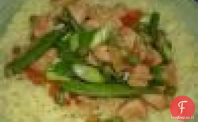 Pollo con Ceci e Riso allo Zafferano