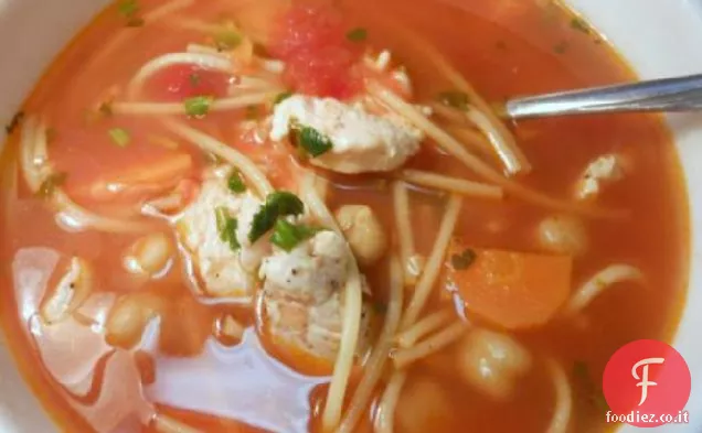 Zuppa di pollo di ceci