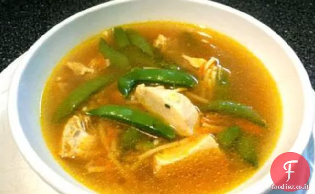 Zuppa di noodle di pollo allo zenzero (pentola di coccio)