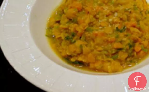 Zuppa di ceci, porri e parmigiano