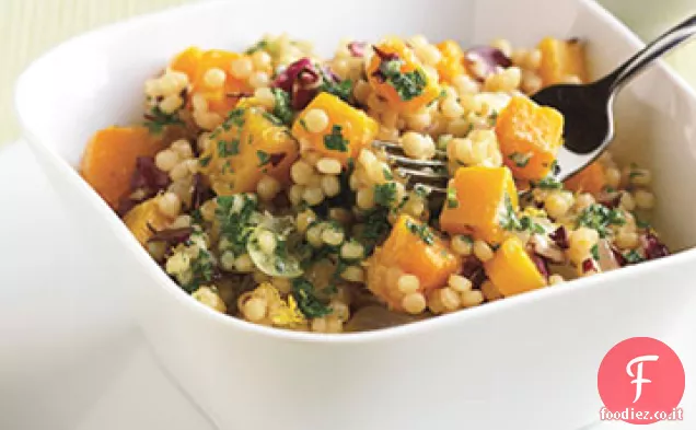 Risotto Couscous Israeliano con Zucca, Radicchio e Burro di Prezzemolo