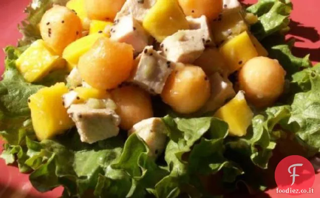 Insalata di mango, melone e pollo (a basso contenuto di sodio)
