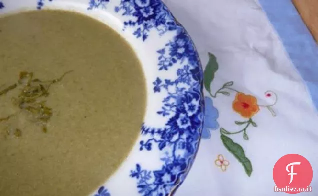 Crema inglese di zuppa di erbe acetosa