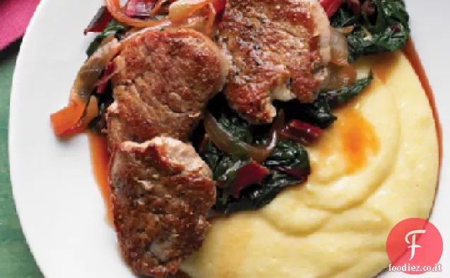 Filetto di maiale con bietola e Polenta