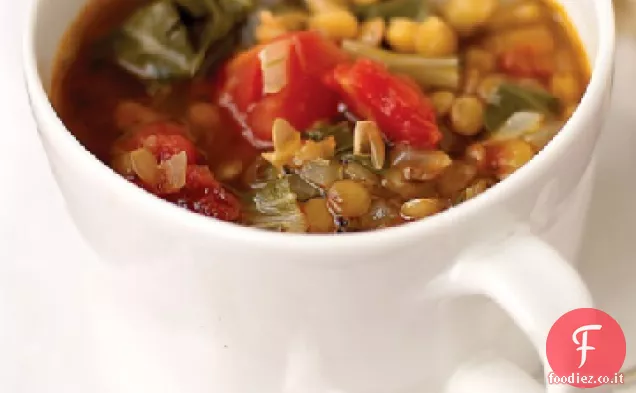 Zuppa di lenticchie e bietole