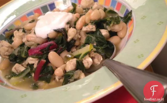 Zuppa di fagioli bianchi con bietola