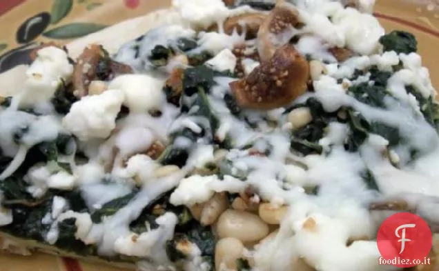 Bietola arcobaleno con fichi, aglio, pinoli e feta