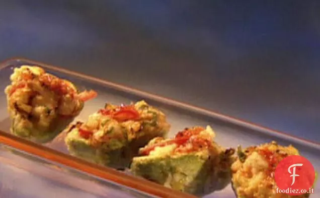 Tempura Avocado con gamberetti