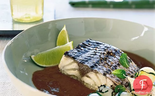 Branzino al vapore con salsa di tamarindo