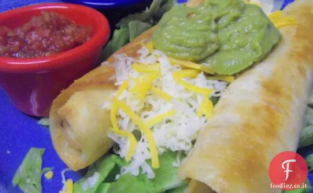 Flautas di pollo con Guacamole grosso