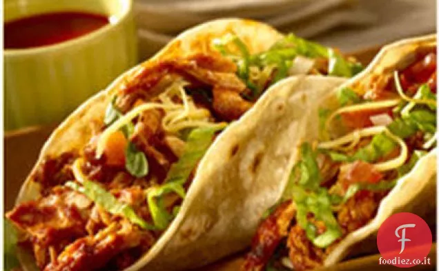 Tacos di pollo tagliuzzato