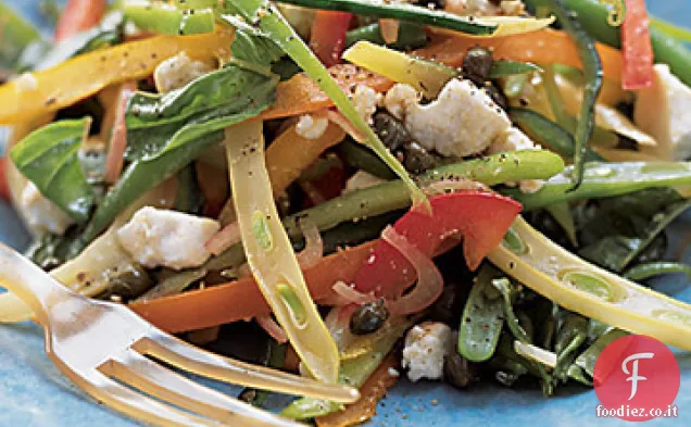 Insalata di Peperoni e fagioli multicolore con Ricotta Salata ed Erbe aromatiche