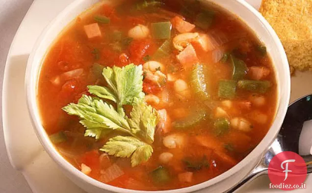 Zuppa piccante di prosciutto e fagioli