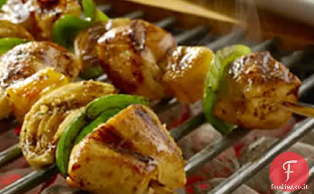 Spiedini di pollo tropicale