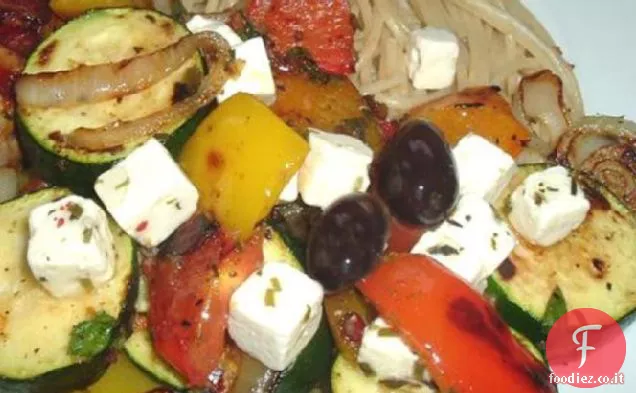 Zucchine, peperoni e pomodori