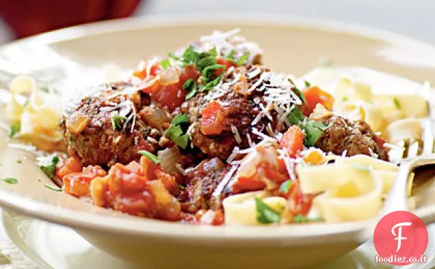 Polpette affumicate in Prosciutto Serrano-Salsa di pomodoro