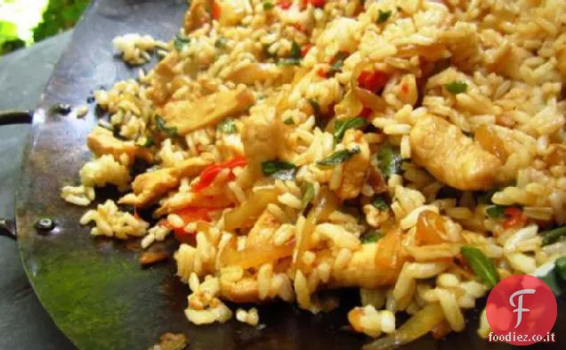 Thai Piccante Basilico Pollo Riso fritto