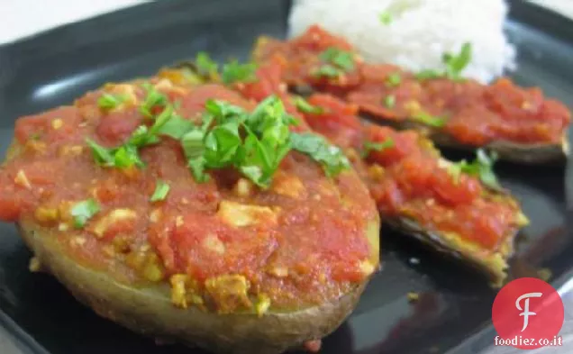 Curry di patate e melanzane al forno di Urmila