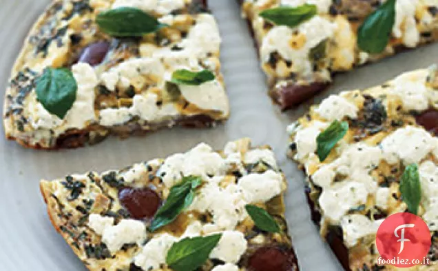 Frittata di melanzane, olive e formaggio alle erbe