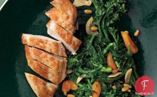 Pollo con Broccoli Rabe e albicocche