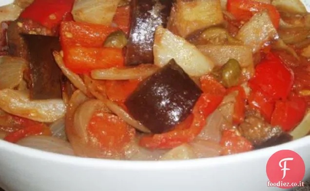 Verdure francesi arrostite in condimento balsamico caldo e olio d'oliva