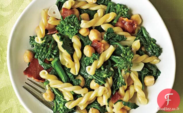 Gemelli con Broccoli Rabe, Pancetta e Ceci