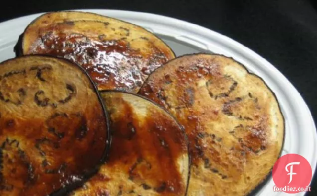 Melanzane arrostite con glassa di Miso all'arancia