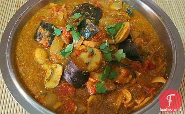 Funghi Masala e melanzane (melanzane)