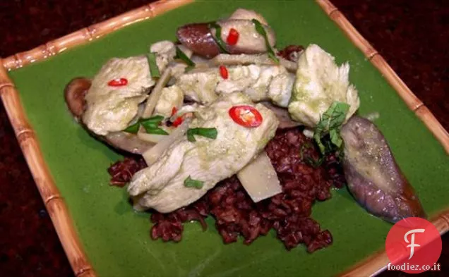 Curry verde con pollo e melanzane