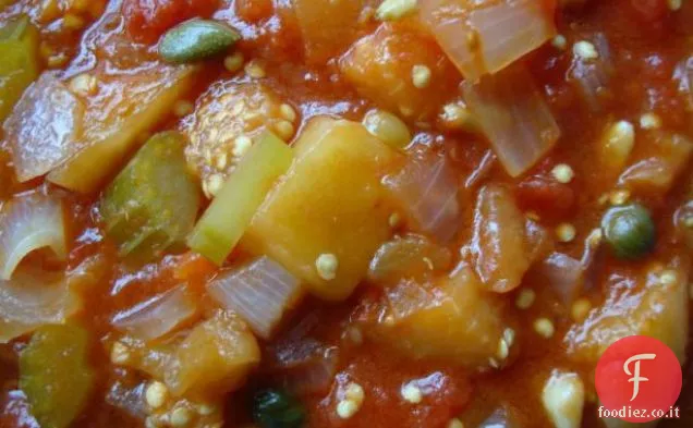 Melanzane al vapore con pollo tritato in aceto di riso