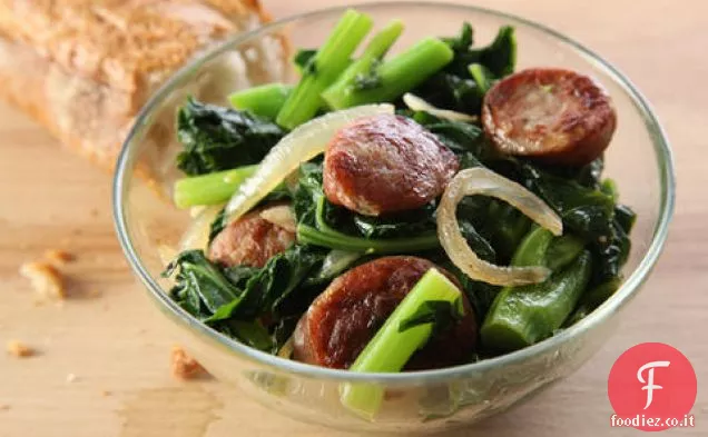 Bratwurst saltati con broccoli Rabe Ricetta