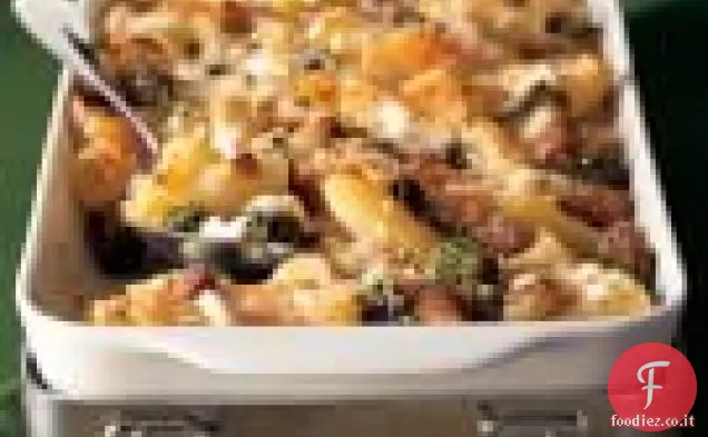 Rigatoni al forno con salsiccia e broccoli Rabe