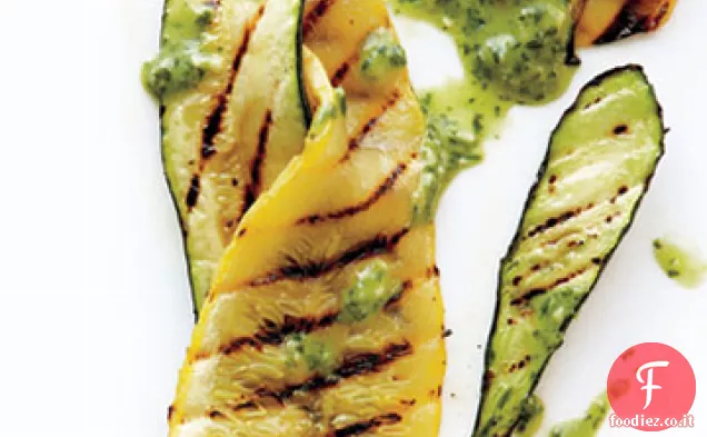 Zucchine grigliate con condimento al latticello e Basilico