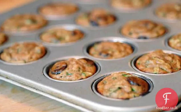 Mini-Muffin al cioccolato con scaglie di zucchine (senza glutine)