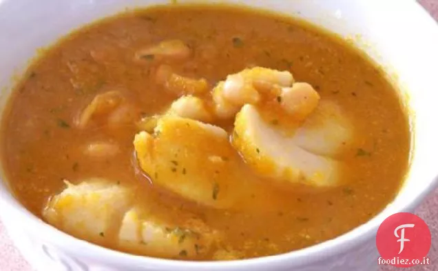 Zuppa di zucca con capesante