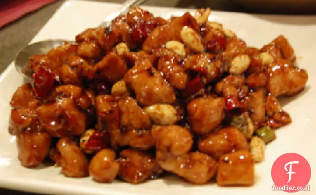 Pollo Szechwan piccante con zucca di spaghetti