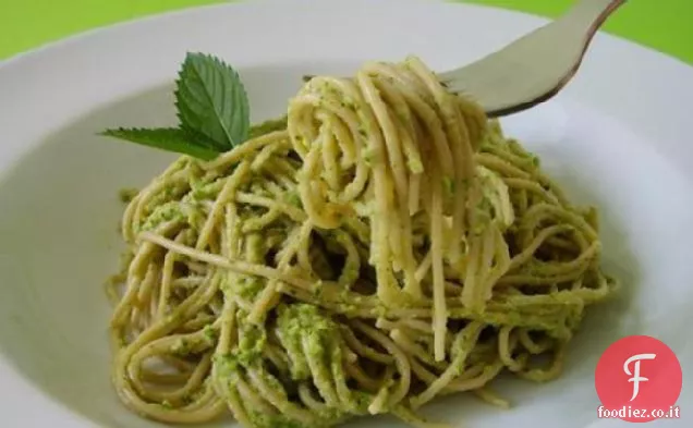 Farfalle Con Zucchine, Menta e Mandorle